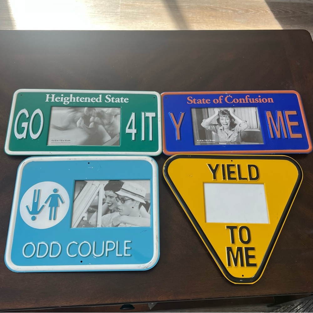 Y2K Road Sign Picture Frames Burnes of Boston 2000's 4 Total Retro Art Deco
